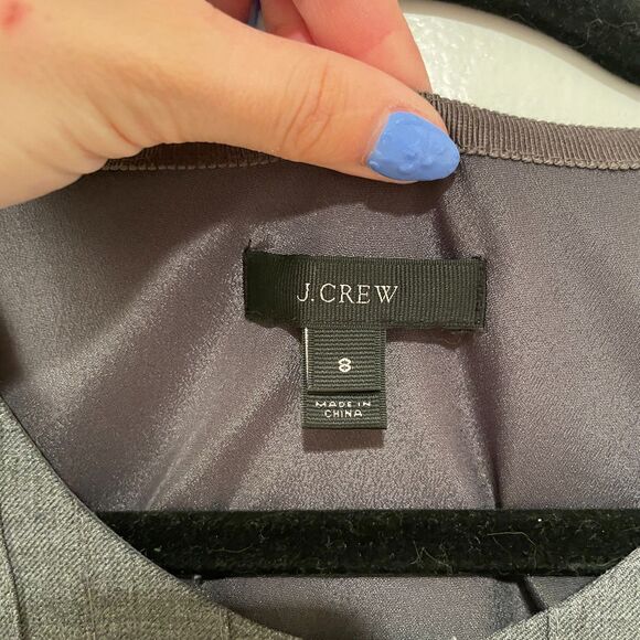 J.Crew Sleeveless Button up Pleated Wool Sheath Dress Gray 8 - Picture 9 of 12